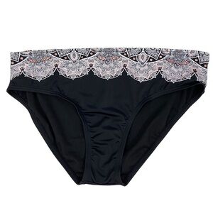 Swimsuits For All Womens Bikini Bottoms Size 14 Black White & Rose Gold Foil